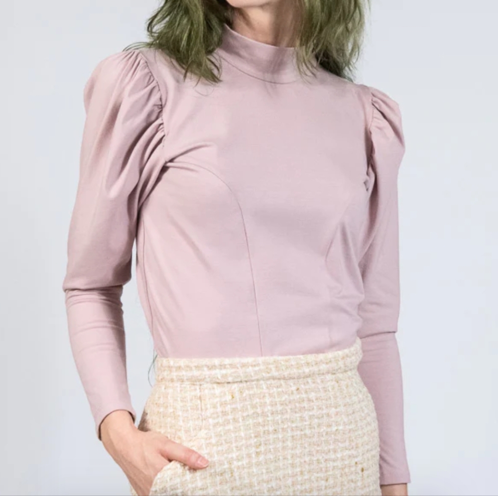 Elegant Mauve Long Sleeve Top